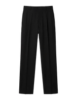 Calvin Klein - Tapered Pleated Wool Blend Pant - Klasikinės kelnės - Juoda