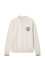 Calvin Klein Jeans - Ls Ez Varsity Logo Polo 12Gg - Polo marškinėliai ilgomis rankovėmis - Kreminė spalva