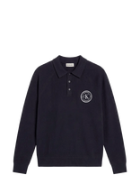 Calvin Klein Jeans - Ls Ez Varsity Logo Polo 12Gg - Polo marškinėliai ilgomis rankovėmis - Tamsiai mėlyna