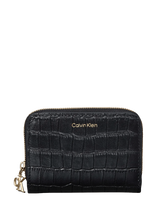 Calvin Klein - Ck Croc Medium Flap Zip Around - Piniginė - Juoda