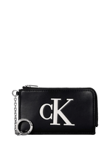 Calvin Klein - Bold Ck Zip Card Case - Piniginė - Juoda