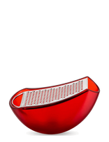 Alessi - Grater With Cheese Cup In Thermoplastic, Red And Polished Steel - Tarka - Raudona