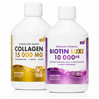 Swedish Nutra – Marine Collagen + Biotin Luxe grožio rinkinys odai, plaukams ir nagams, 2 x 500 ml