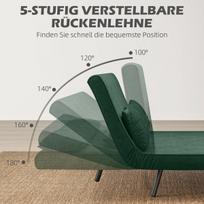 Sofa-lova 102x73x81 cm Žalios aksominės apmušalų medžiagos