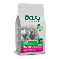 Oasy Adult Medium & Large Wild Boar sausas maistas su šerniena šunims, 2.5 kg