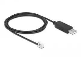 DeLOCK 66734 USB-A – nuoseklusis RS-232 RJ9/RJ10 adapterio kabelis, ESD apsauga, Celestron NexStar, 2 m, juodas