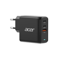 Acer 67W PD GaN Charger, 2 x USB C and 1 x USB A, EU Plug, 100W USB C cable, Black (Retail Pack)