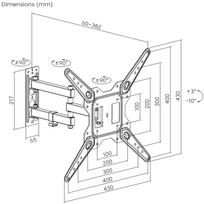 „Maclean” televizoriaus arba monitoriaus laikiklis, universalus, maks. VESA 400×400, 23-55″, 30 kg, juodas, MC-701N