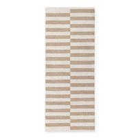 Apverčiamas/rankų darbo baltos spalvos/šviesiai rudos spalvos iš vilnos kilimas 80x200 cm Vika – Hanse Home