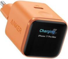 Anker Nano Charger 45W, Smart Display, Orange | 24 pin USB-C A121DGO1 | 194644320874