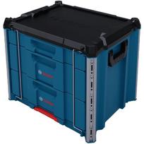 BOSCH L-BOXX Contractor Drawer 3, 1600A037E3, 3 stalčiai, 50kg, 559x432x476mm, atsparus smūgiams polipropilenas, metaliniai kampai