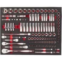 Milwaukee 4932498518, putų įdėklas reketiniam ir veržliarakčių komplektui, 119 dalių, 1/4", 3/8", 1/2", 90 dantų, 4°
