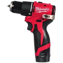 Milwaukee M12 BLPDRC-202C 4933500422, smūginis gręžtuvas, 12V, 2x2Ah, 40Nm, 10mm, 12+1 sukimo momentas, bešepetėlis, LED, dėkle