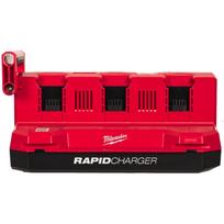 Milwaukee M18 PACKOUT MPC6 4932498551, 6 vietų įkroviklis, 18V, Li-ion, 6A, greitas įkrovimas, suderinamas su PACKOUT