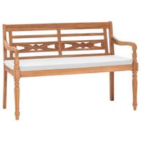 Batavia suoliukas su pagalvėmis, 120 cm, tikmedis