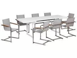 Sodo baldų komplektas 8 asmenims VALCANETTO/COSOLETO smėlio spalvos metalinis