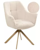 Valgomojo kėdė HAYDEN Boucle, šviesi smėlio spalva, sukamoji
