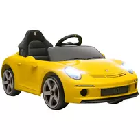 AIYAPLAY Elektrinis važiavimo automobilis vaikams, su nuotolinio valdymo pulteliu, muzika, garso signalu, USB, saugos diržu, 3-5 metų amžiaus, geltonas