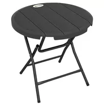 Apvalus sulankstomas sodo stalas, Ø80 cm - tamsiai pilka