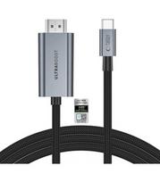 Pilkas USB-C - HDMI 2.1 8K 60Hz 200cm laidas "Tech-Protect Ultraboost"