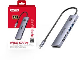 UNITEK USB-C 7-in-1 PD 100W HDMI 2.0 HUB WITH ON/OFF SWITCH | H1124AGY01 | 4894160059444