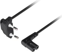 Lanberg Power cord EURO (radio) CEE 7/16- IEC 320 C7 1.8m angled VDE black