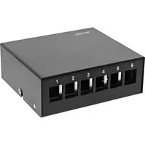 InLine 76266S stalinė konsolidavimo dėžutė 6x Keystone RJ45, metalinė, juoda RAL9005
