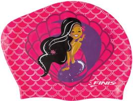 Finis long hair silicone cap print seashell rožinė