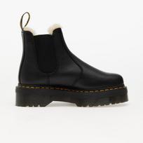 Dr. Martens 2976 Quad Fur Lined Platform Chelsea Boots Black Pisa - Dydis 7 (DM25635001 Laisvalaikio batai)