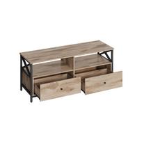 TV staliukas su 2 stalčiais ir 2 lentynomis | 55" televizoriui | 40 x 120 x 50 cm | Juoda, Ruda