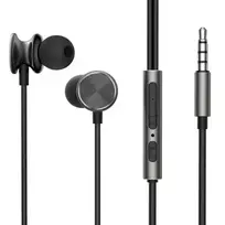 Joyroom JR-EW03 Earphone Wired In-Ear Headphones with Remote and Microphone 3.5mm Jack / dark gray