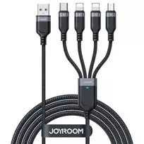 Joyroom 4-in-1 USB - Lightning/ Lightning/ Type-C/ Micro USB Cable Multi-Color Series A18, 3.5A, 1.2m / black