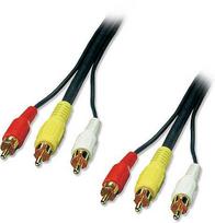 AV Kabelis - Lindy 3xRCA M/M 1 m Paauksuotas