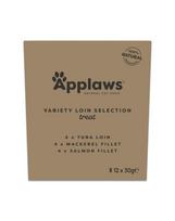 APPLAWS Cat Loin Multipack 12 × 30 g – įvairių skonių natūralios žuvies filė skanėstų rinkinys katėms.