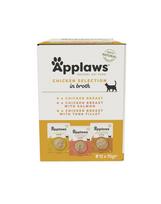APPLAWS Cat Multipack 12 × 70 g – įvairių skonių drėgno ėdalo su vištiena sultinyje rinkinys katėms