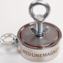 RED LINE MAGNET 600kg 2F300 (double-sided) Searching neodymium magnet with 300kg breakaway force metalo detektorius 2F300