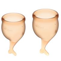 Oranžinės menstruacinės taurelės Satisfyer Feel Secure (2 vnt.)