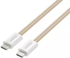 Unitek USB C PD 100W magnetiškai ištraukiamas laidas, smėlio spalvos, 1m