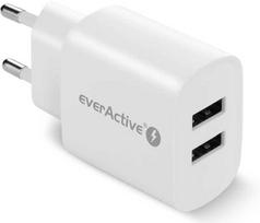MS USB Įkroviklis - everActive SC-220 12W Dviejų USB-A prievadų Išmanusis Įkrovimas, Balta