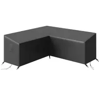 Vandeniui atspari, žiemos sąlygoms atspari, V formos, UV spinduliams atspari apsauginė sodo baldų danga iš 420D Oksfordo audinio, juoda, 216x216x78 cm