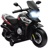 Elektrinis motociklas vaikams nuo 18-36 mėnesių, važiavimo transporto priemonė, pagalbiniai ratai, šviesos, muzika, plastikas, plienas, juoda
