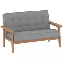 Vaikų fotelis, vaikiška sofa su mediniu rėmu, aksominė išvaizda, apmušta, vaikams nuo 3 iki 15 metų, pilka
