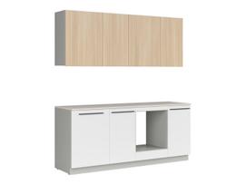 Virtuvės baldų komplektas Milino, ąžuolo sp./balta sp., 2.1 m