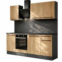 Virtuvės baldų komplektas ASM Porto, antracito sp./artisan oak sp., 2.2 m