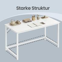 Rašomasis stalas 120x60x75 cm, klevo, baltas, plienas