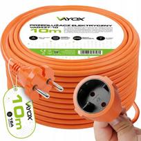 Sodo ilgintuvas Vayox VA0437, 10m, 1 lizdas, H05VV-F, 2x1.5, IP20, Oranžinė