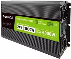 Green Cell Žalias cell przetwornica LCD 24v/230v 3000w/6000w czysty sinus invgc24p3000lcd
