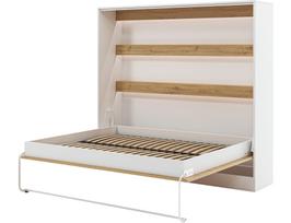 Lova dvigulė Devesto Horizontal LED, 160 x 200 cm, balta sp./artisan oak sp., be čiužinio, su grotelėmis