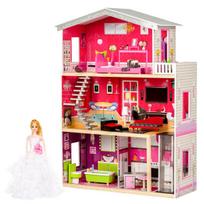 Didelis medinis lėlių namelis su liftu Ecotoys Malibu Residence