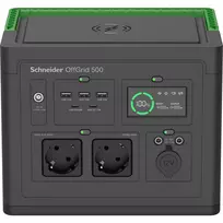 APC Schneider OffGrid Portable Power Station 500, 230V, 517Wh Lithium-ion, LCD, 2 CEE 7/3 Schuko outlets, Sinewave, 3 USB-A, 2 USB-C, Wireless Charger